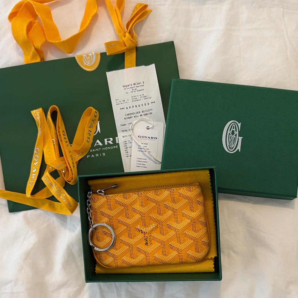 Goyard Yellow Senat Key Pouch full set